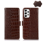 Custodia per telefono in pelle di vacchetta di coccodrillo, For Samsung Galaxy A23 4G, For Samsung Galaxy A33 5G, For Samsung Galaxy A53 5G, For Samsung Galaxy A73 5G