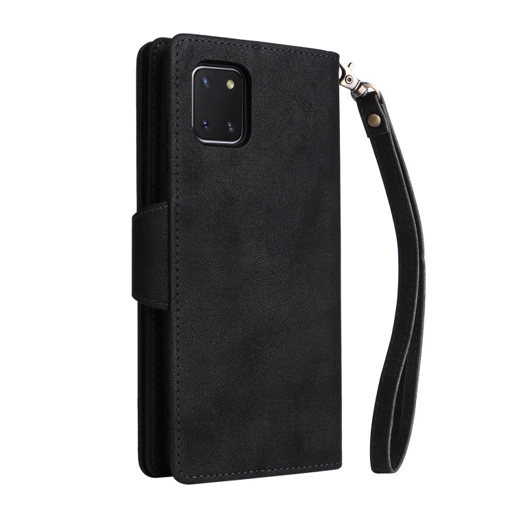 Rivetto Fibbia 9 carte Custodia per telefono in pelle a tre pieghe, For Samsung Galaxy Note10 Lite, For Samsung Galaxy Note10+, For Samsung Galaxy Note20 Ultra, For Samsung Galaxy S8