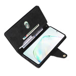 Rivetto Fibbia 9 carte Custodia per telefono in pelle a tre pieghe, For Samsung Galaxy Note10 Lite, For Samsung Galaxy Note10+, For Samsung Galaxy Note20 Ultra, For Samsung Galaxy S8