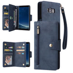Rivetto Fibbia 9 carte Custodia per telefono in pelle a tre pieghe, For Samsung Galaxy Note10 Lite, For Samsung Galaxy Note10+, For Samsung Galaxy Note20 Ultra, For Samsung Galaxy S8
