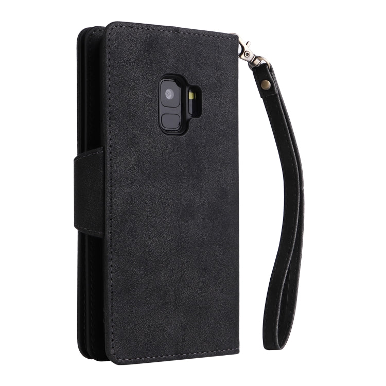 Rivetto Fibbia 9 carte Custodia per telefono in pelle a tre pieghe, For Samsung Galaxy S9, For Samsung Galaxy S9+, For Samsung Galaxy S10, For Samsung Galaxy S10 Lite 2020