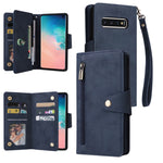 Rivetto Fibbia 9 carte Custodia per telefono in pelle a tre pieghe, For Samsung Galaxy S9, For Samsung Galaxy S9+, For Samsung Galaxy S10, For Samsung Galaxy S10 Lite 2020