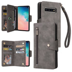 Rivetto Fibbia 9 carte Custodia per telefono in pelle a tre pieghe, For Samsung Galaxy S9, For Samsung Galaxy S9+, For Samsung Galaxy S10, For Samsung Galaxy S10 Lite 2020