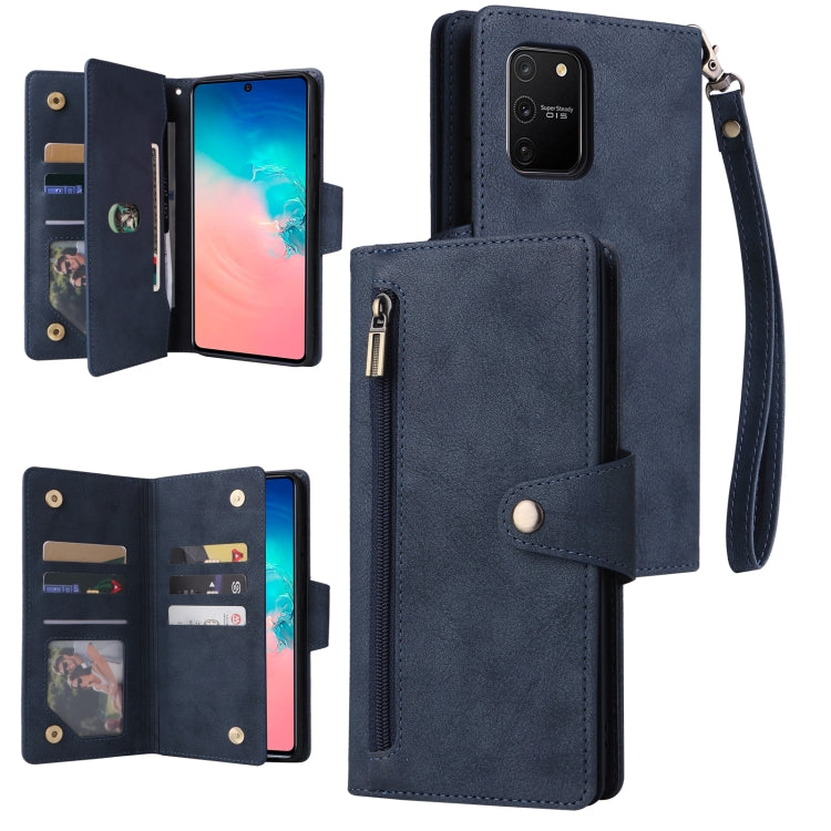 Rivetto Fibbia 9 carte Custodia per telefono in pelle a tre pieghe, For Samsung Galaxy S9, For Samsung Galaxy S9+, For Samsung Galaxy S10, For Samsung Galaxy S10 Lite 2020