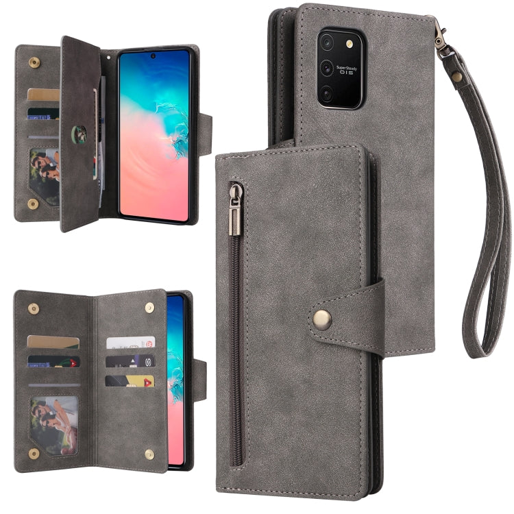Rivetto Fibbia 9 carte Custodia per telefono in pelle a tre pieghe, For Samsung Galaxy S9, For Samsung Galaxy S9+, For Samsung Galaxy S10, For Samsung Galaxy S10 Lite 2020