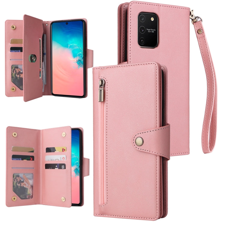 Rivetto Fibbia 9 carte Custodia per telefono in pelle a tre pieghe, For Samsung Galaxy S9, For Samsung Galaxy S9+, For Samsung Galaxy S10, For Samsung Galaxy S10 Lite 2020