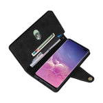 Rivetto Fibbia 9 carte Custodia per telefono in pelle a tre pieghe, For Samsung Galaxy S10+, For Samsung Galaxy S10e, For Samsung Galaxy S20, For Samsung Galaxy S20 FE 5G