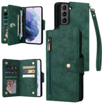 Rivetto Fibbia 9 carte Custodia per telefono in pelle a tre pieghe, For Samsung Galaxy S20+, For Samsung Galaxy S21 5G, For Samsung Galaxy S21 FE 5G, For Samsung Galaxy S21+