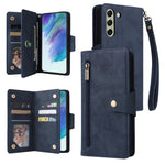 Rivetto Fibbia 9 carte Custodia per telefono in pelle a tre pieghe, For Samsung Galaxy S20+, For Samsung Galaxy S21 5G, For Samsung Galaxy S21 FE 5G, For Samsung Galaxy S21+