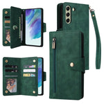 Rivetto Fibbia 9 carte Custodia per telefono in pelle a tre pieghe, For Samsung Galaxy S20+, For Samsung Galaxy S21 5G, For Samsung Galaxy S21 FE 5G, For Samsung Galaxy S21+