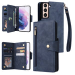 Rivetto Fibbia 9 carte Custodia per telefono in pelle a tre pieghe, For Samsung Galaxy S20+, For Samsung Galaxy S21 5G, For Samsung Galaxy S21 FE 5G, For Samsung Galaxy S21+