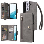 Rivetto Fibbia 9 carte Custodia per telefono in pelle a tre pieghe, For Samsung Galaxy S21 Ultra 5G, For Samsung Galaxy S22, For Samsung Galaxy S22+, For Samsung Galaxy S22 Ultra 5G
