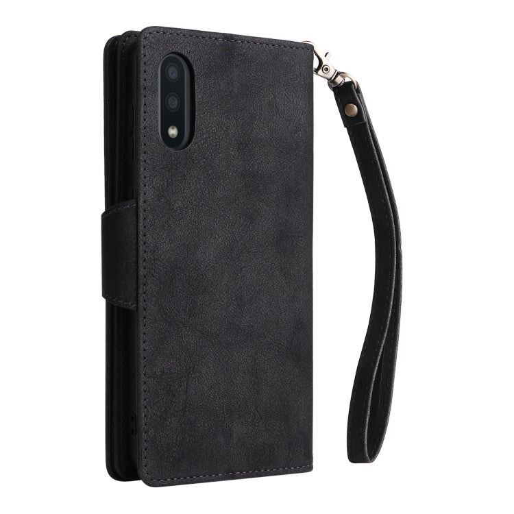 Rivetto Fibbia 9 carte Custodia per telefono in pelle a tre pieghe, For Samsung Galaxy A02, For Samsung Galaxy A03S 166mm, For Samsung Galaxy A10, For Samsung Galaxy A10s