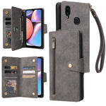 Rivetto Fibbia 9 carte Custodia per telefono in pelle a tre pieghe, For Samsung Galaxy A02, For Samsung Galaxy A03S 166mm, For Samsung Galaxy A10, For Samsung Galaxy A10s