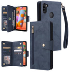 Rivetto Fibbia 9 carte Custodia per telefono in pelle a tre pieghe, For Samsung Galaxy A11 EU Version, For Samsung Galaxy A12 5G, For Samsung Galaxy A13 5G, For Samsung Galaxy A20