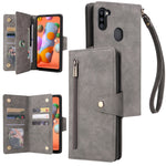 Rivetto Fibbia 9 carte Custodia per telefono in pelle a tre pieghe, For Samsung Galaxy A11 EU Version, For Samsung Galaxy A12 5G, For Samsung Galaxy A13 5G, For Samsung Galaxy A20