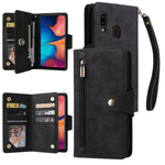 Rivetto Fibbia 9 carte Custodia per telefono in pelle a tre pieghe, For Samsung Galaxy A11 EU Version, For Samsung Galaxy A12 5G, For Samsung Galaxy A13 5G, For Samsung Galaxy A20
