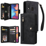 Rivetto Fibbia 9 carte Custodia per telefono in pelle a tre pieghe, For Samsung Galaxy A20E, For Samsung Galaxy A20S, For Samsung Galaxy A21 EU Version, For Samsung Galaxy A21S