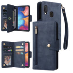 Rivetto Fibbia 9 carte Custodia per telefono in pelle a tre pieghe, For Samsung Galaxy A20E, For Samsung Galaxy A20S, For Samsung Galaxy A21 EU Version, For Samsung Galaxy A21S