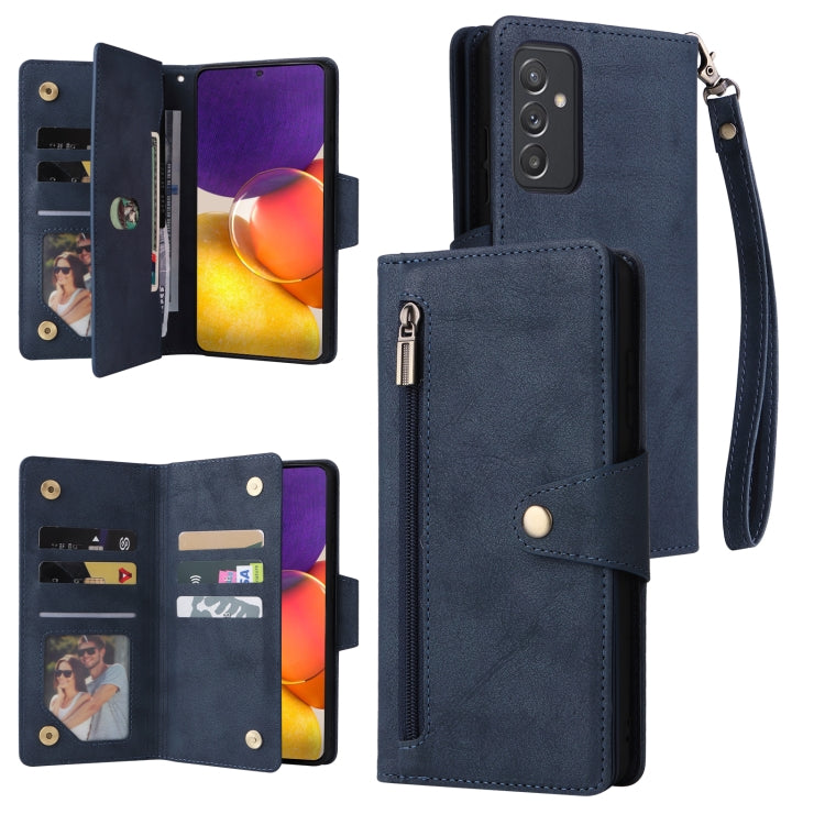 Rivetto Fibbia 9 carte Custodia per telefono in pelle a tre pieghe, For Samsung Galaxy A72, For Samsung Galaxy A82, For Samsung Galaxy Note9, For Samsung Galaxy Note10