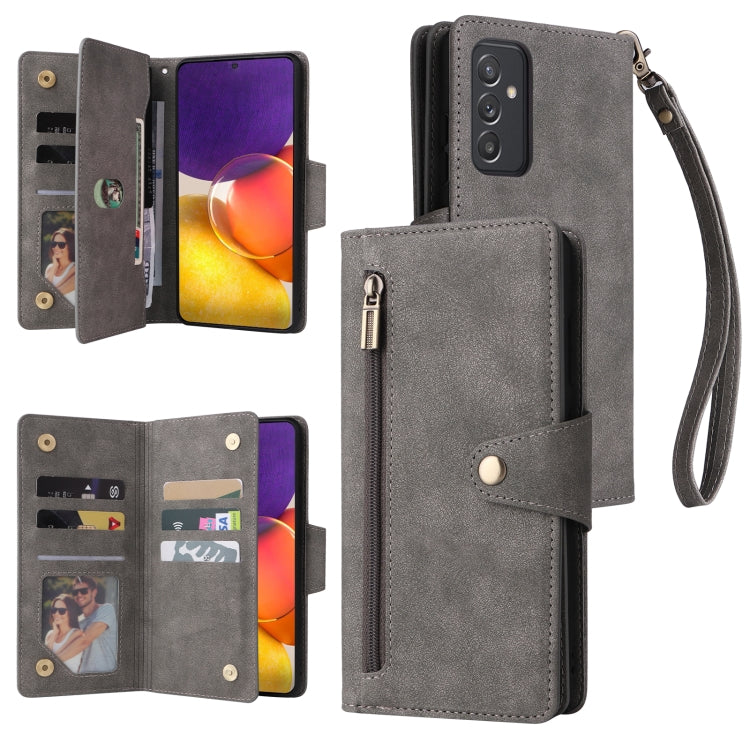 Rivetto Fibbia 9 carte Custodia per telefono in pelle a tre pieghe, For Samsung Galaxy A72, For Samsung Galaxy A82, For Samsung Galaxy Note9, For Samsung Galaxy Note10