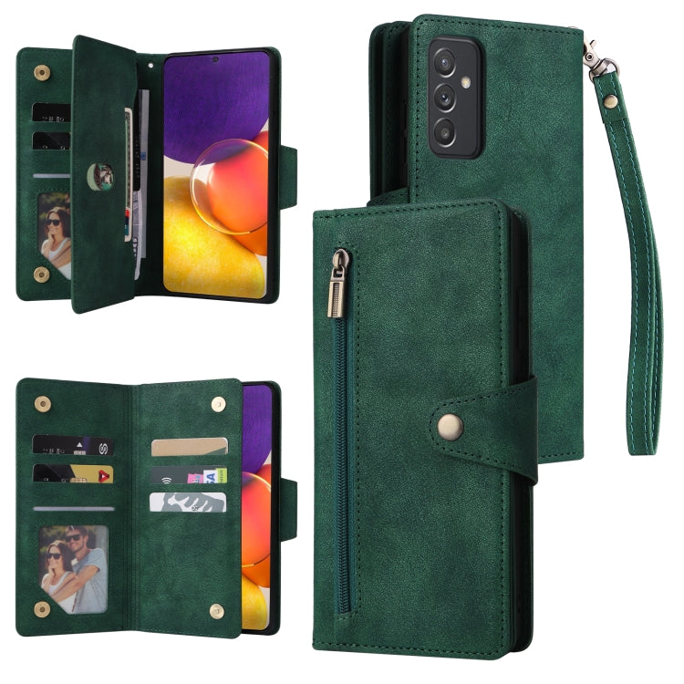 Rivetto Fibbia 9 carte Custodia per telefono in pelle a tre pieghe, For Samsung Galaxy A72, For Samsung Galaxy A82, For Samsung Galaxy Note9, For Samsung Galaxy Note10
