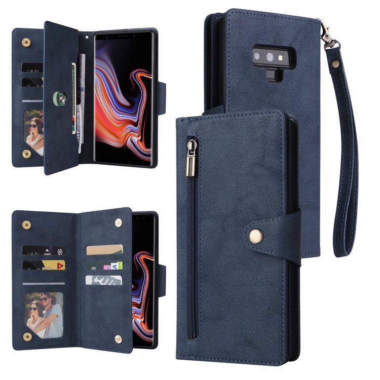 Rivetto Fibbia 9 carte Custodia per telefono in pelle a tre pieghe, For Samsung Galaxy A72, For Samsung Galaxy A82, For Samsung Galaxy Note9, For Samsung Galaxy Note10