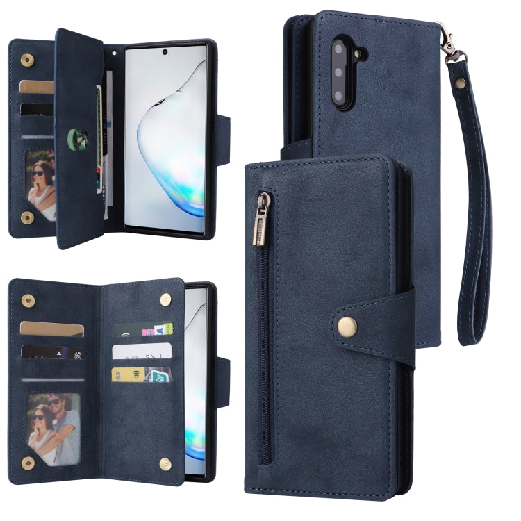 Rivetto Fibbia 9 carte Custodia per telefono in pelle a tre pieghe, For Samsung Galaxy A72, For Samsung Galaxy A82, For Samsung Galaxy Note9, For Samsung Galaxy Note10
