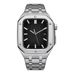 Cinturino in metallo rovere integrato + custodia per orologio per Apple Watch Series, For Apple Watch Series 6&SE&5&4 44mm