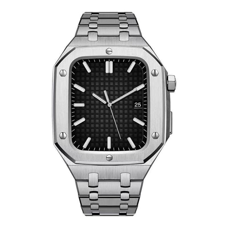 Cinturino in metallo rovere integrato + custodia per orologio per Apple Watch Series, For Apple Watch Series 6&SE&5&4 44mm