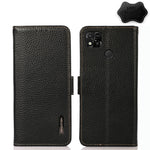 KHAZNEH Custodia per telefono RFID in vera pelle Litchi magnetica laterale, For Xiaomi Redmi 10A, For Sony Xperia Ace III, For Kyocera Android One S9, For Samsung Galaxy F23 / M23