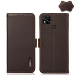 KHAZNEH Custodia per telefono RFID in vera pelle Litchi magnetica laterale, For Xiaomi Redmi 10A, For Sony Xperia Ace III, For Kyocera Android One S9, For Samsung Galaxy F23 / M23