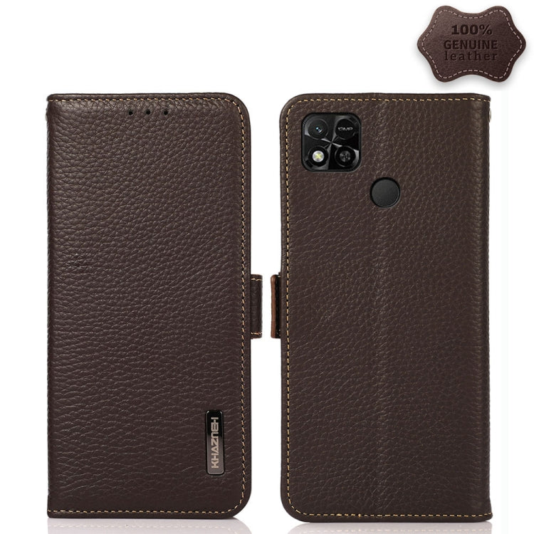 KHAZNEH Custodia per telefono RFID in vera pelle Litchi magnetica laterale, For Xiaomi Redmi 10A, For Sony Xperia Ace III, For Kyocera Android One S9, For Samsung Galaxy F23 / M23
