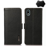 KHAZNEH Custodia per telefono RFID in vera pelle Litchi magnetica laterale, For Xiaomi Redmi 10A, For Sony Xperia Ace III, For Kyocera Android One S9, For Samsung Galaxy F23 / M23