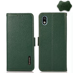 KHAZNEH Custodia per telefono RFID in vera pelle Litchi magnetica laterale, For Xiaomi Redmi 10A, For Sony Xperia Ace III, For Kyocera Android One S9, For Samsung Galaxy F23 / M23