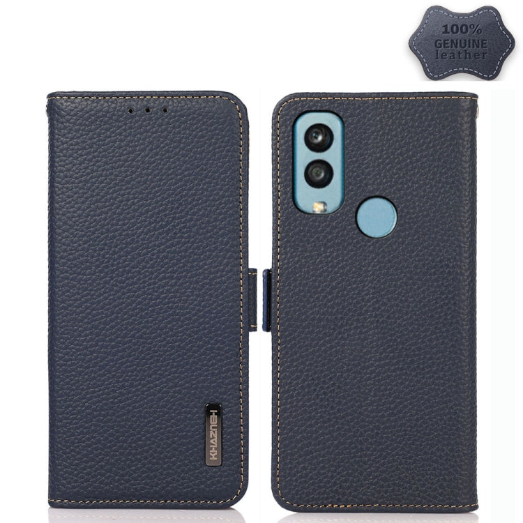 KHAZNEH Custodia per telefono RFID in vera pelle Litchi magnetica laterale, For Xiaomi Redmi 10A, For Sony Xperia Ace III, For Kyocera Android One S9, For Samsung Galaxy F23 / M23