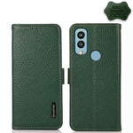 KHAZNEH Custodia per telefono RFID in vera pelle Litchi magnetica laterale, For Xiaomi Redmi 10A, For Sony Xperia Ace III, For Kyocera Android One S9, For Samsung Galaxy F23 / M23