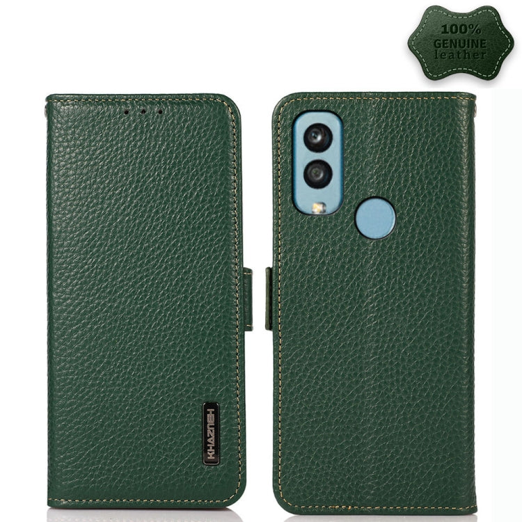 KHAZNEH Custodia per telefono RFID in vera pelle Litchi magnetica laterale, For Xiaomi Redmi 10A, For Sony Xperia Ace III, For Kyocera Android One S9, For Samsung Galaxy F23 / M23
