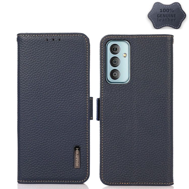 KHAZNEH Custodia per telefono RFID in vera pelle Litchi magnetica laterale, For Xiaomi Redmi 10A, For Sony Xperia Ace III, For Kyocera Android One S9, For Samsung Galaxy F23 / M23