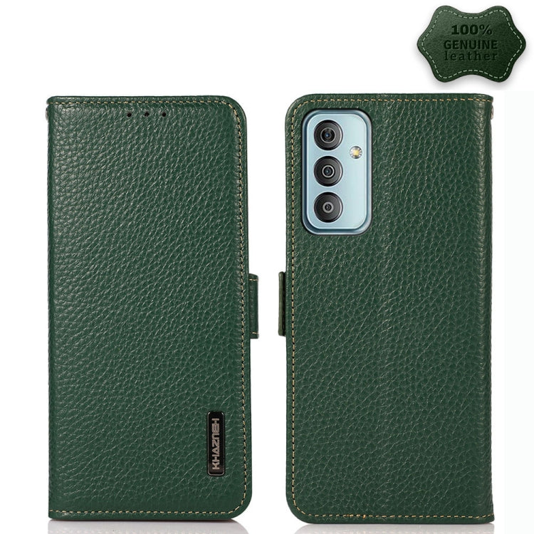 KHAZNEH Custodia per telefono RFID in vera pelle Litchi magnetica laterale, For Xiaomi Redmi 10A, For Sony Xperia Ace III, For Kyocera Android One S9, For Samsung Galaxy F23 / M23