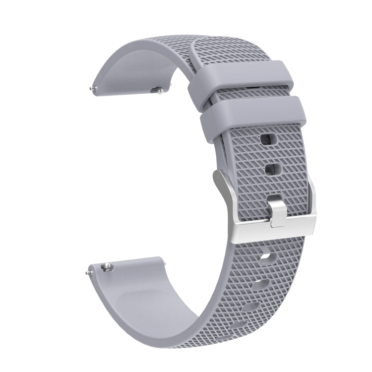 Cinturino per orologio in silicone con fibbia in argento butterato per Huawei Watch / Samsung Galaxy Watch, 20mm, 22mm