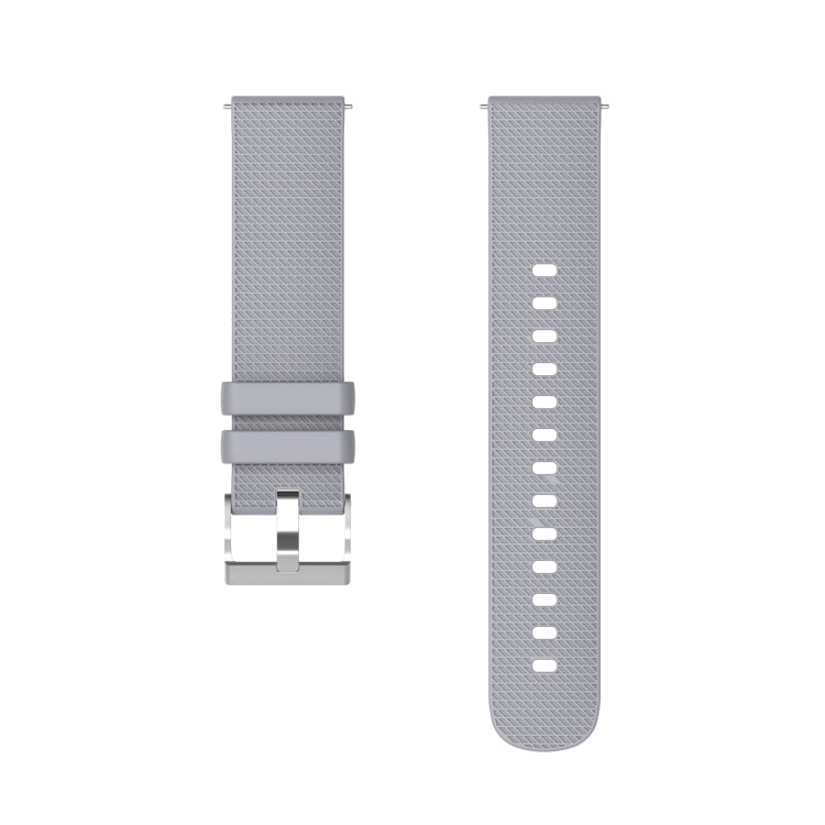 Cinturino per orologio in silicone con fibbia in argento butterato per Huawei Watch / Samsung Galaxy Watch, 20mm, 22mm