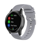 Cinturino per orologio in silicone con fibbia in argento butterato per Huawei Watch / Samsung Galaxy Watch, 20mm, 22mm