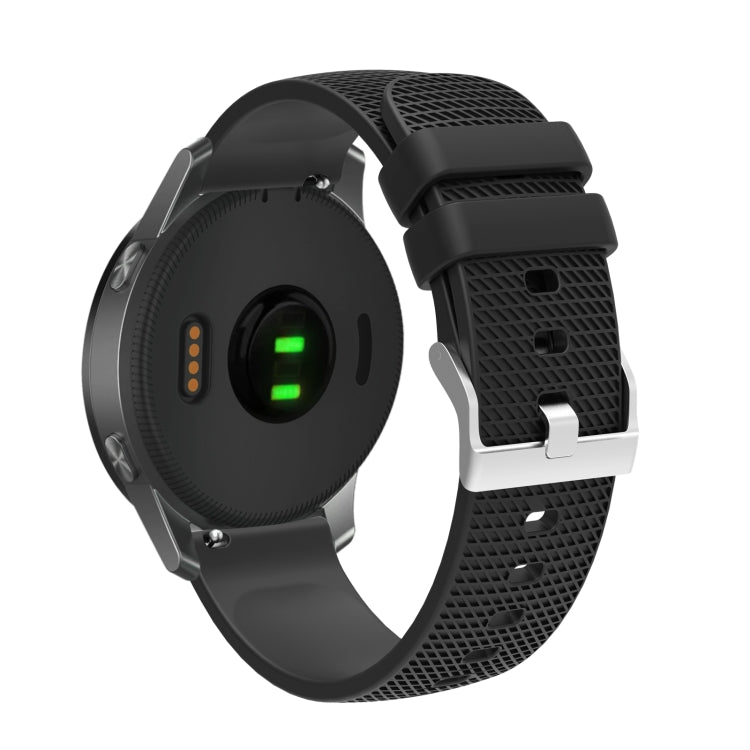 Cinturino per orologio in silicone con fibbia in argento butterato per Huawei Watch / Samsung Galaxy Watch, 20mm, 22mm