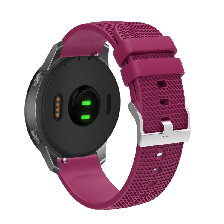Cinturino per orologio in silicone con fibbia in argento butterato per Huawei Watch / Samsung Galaxy Watch, 20mm, 22mm