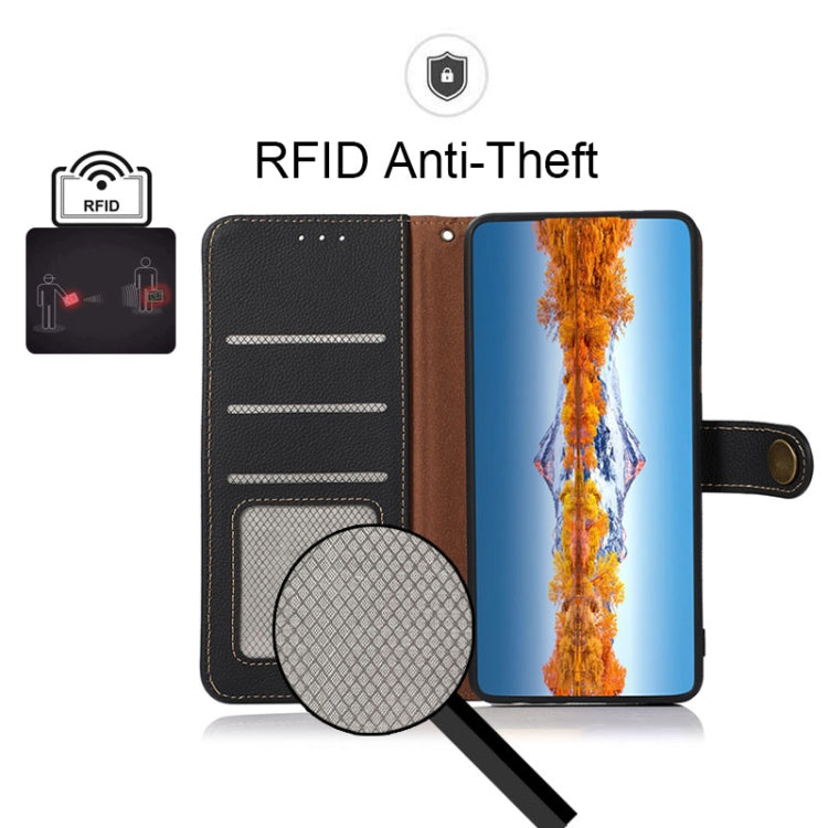 Custodia portafoglio in pelle RFID per Xiaomi Redmi 10A