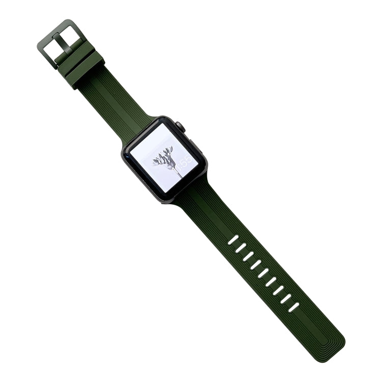 Cinturino in silicone con filo per la serie Apple Watch, 7 41mm / 6&SE&5&4 40mm / 3&2&1 38mm, 7 45mm / 6&SE&5&4 44mm / 3&2&1 42mm