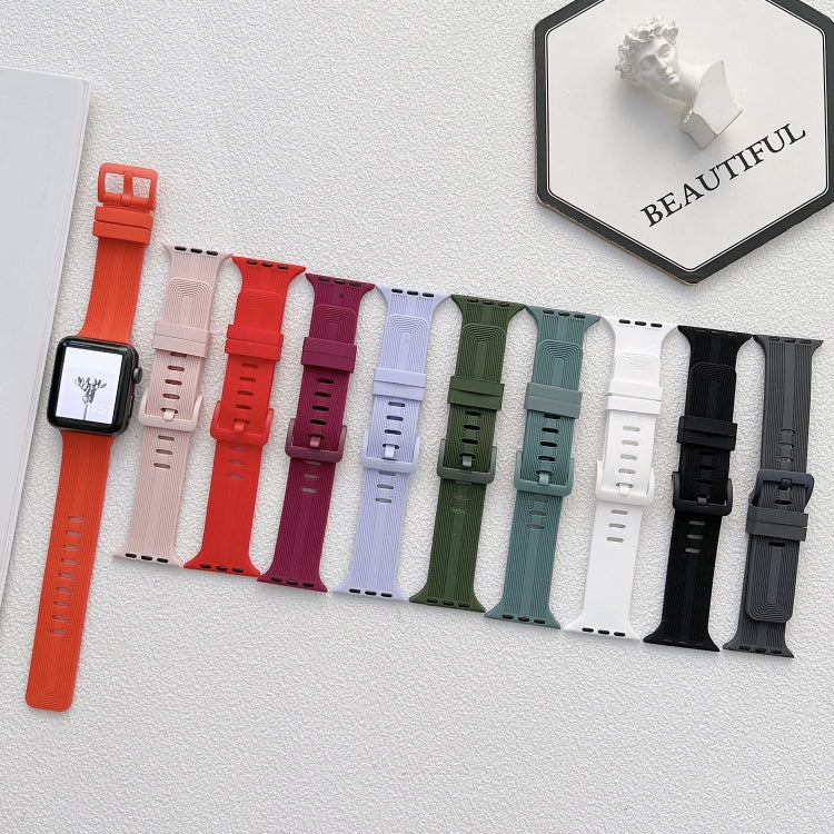 Cinturino in silicone con filo per la serie Apple Watch, 7 41mm / 6&SE&5&4 40mm / 3&2&1 38mm, 7 45mm / 6&SE&5&4 44mm / 3&2&1 42mm