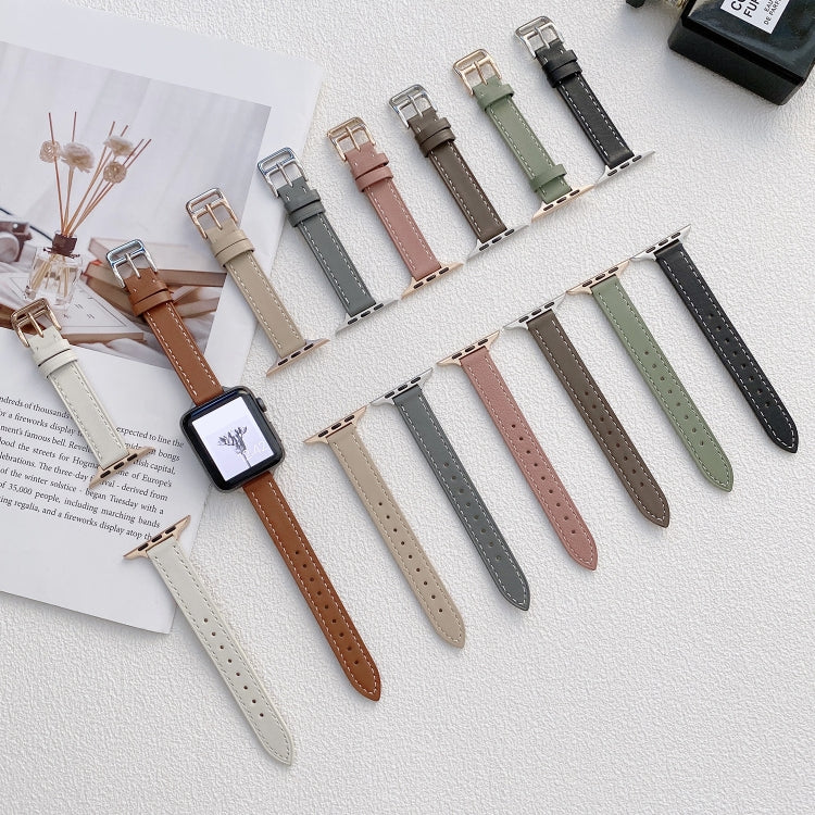 Cinturino in pelle liscia per Apple Watch 38-45mm