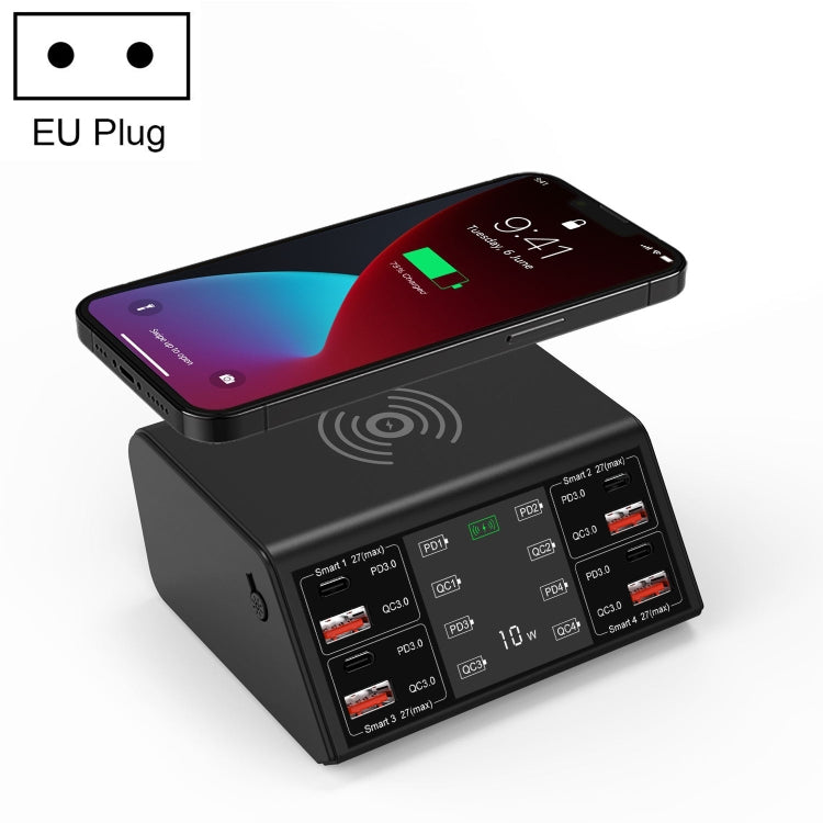 Caricabatterie 9 in 1 100W con 4 USB-C PD e wireless